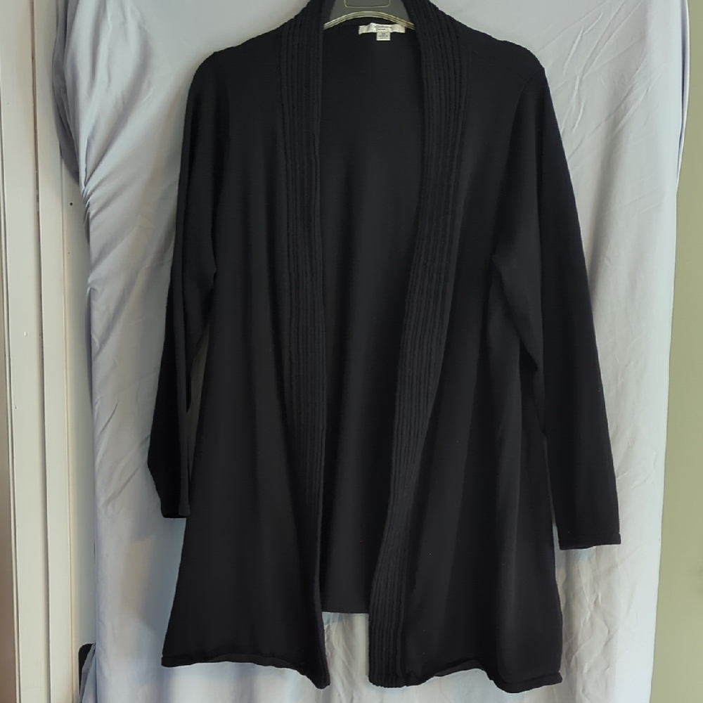 Liz Claiborne Elegant Black Open Cardigan